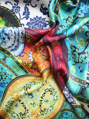 美帜 高档真丝喷绘大方巾-青花 - 聚美优品 - 名品特卖,正品折扣限时抢购