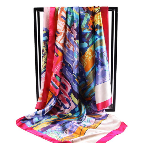 木西丝巾女春秋冬百搭百变围巾缎面丝绸防晒披肩大方巾沙滩巾头巾