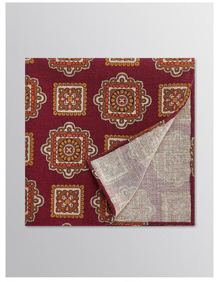 18新款 By Creations/柏品 进口 羊毛混纺口袋巾 男士复古印花方巾 西装配饰 丝巾