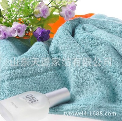 天源家纺 专业贴牌生产竹纤维素色提花浴巾、毛巾、方巾，源头厂家直供