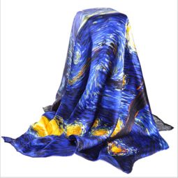 梵高艺术与桑蚕丝的相遇 真丝大方巾的文艺装裱之旅